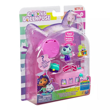 Gabby’s Dollhouse Celebration Series MerCat Bobble Figure with Dollhouse Furniture and Accessories