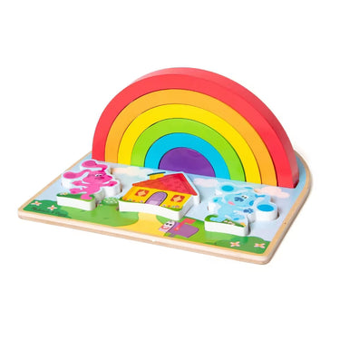 Melissa & Doug Blues Clues & You! Rainbow Stacker Puzzle: Wooden Set, 9 Pieces