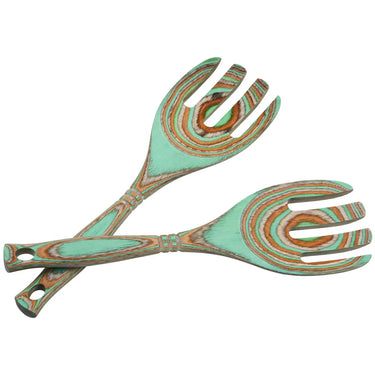 Island Bamboo Pakkawood 12-Inch Salad Claws (Mint)