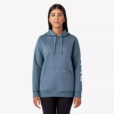Dickies Women's Heavyweight Logo Sleeve Hoodie (Coronet Blue) Size 2XL