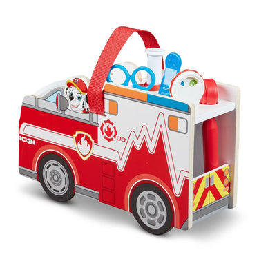 Melissa & Doug PAW Patrol Marshall's Wooden Rescue EMT Caddy - 14pc