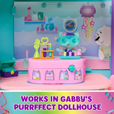 Gabby’s Dollhouse Celebration Series MerCat Bobble Figure with Dollhouse Furniture and Accessories