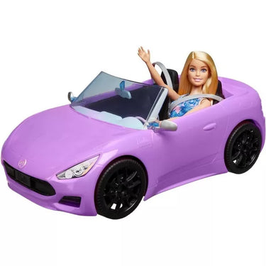 Barbie Blonde Doll and Convertible Purple Vehicle