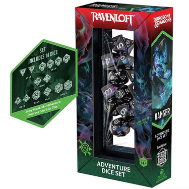 Sirius Dice: Dungeons & Dragons Adventure Dice Set - Ranger - Black/Blue (14)