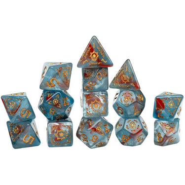 Sirius Dice: Dungeons & Dragons Adventure Dice Set - Cleric - Light Blue/Red (14)