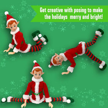 The Original Elf 12 Inch Christmas Elf Doll Hard Body with Flexible Joints