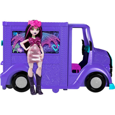 Monster High Draculaura Doll And Fangtastic Rockin’ Food Truck Playset With 13+ Themed Accessories