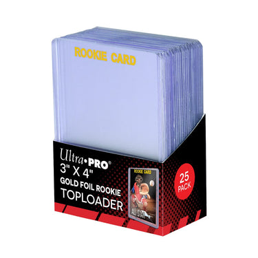 Ultra PRO 3" x 4" Clear "Rookie Gold" Toploaders (25ct) for Standard Size Cards