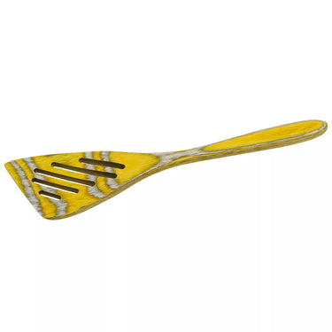 Island Bamboo 8-Inch Pakkawood Mini Slotted Spatula (Lemon)