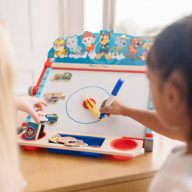 Melissa & Doug PAW Patrol Wooden Double-Sided Tabletop Art Center Easel - 33pc