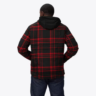 Fieldsheer Warming Mens Heated Flannel Hooded Jacket (Red) Size XL