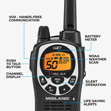 Midland GXT1000 GMRS Walkie Talkie 2 Pack