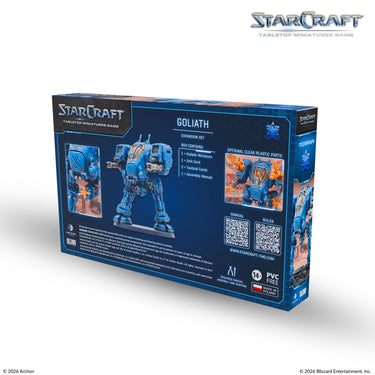Back of the StarCraft Goliath expansion box