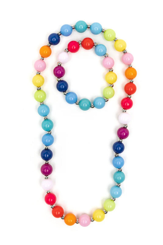 Beaded Bubblegum Necklace Bracelet Set