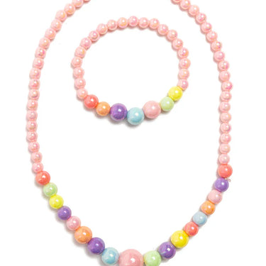 Pearly Pastel Necklace and Bracelet Set