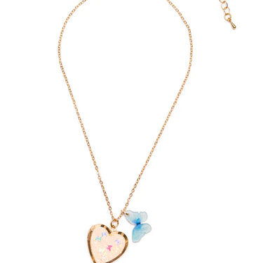 Butterfly Heart Locket Necklace
