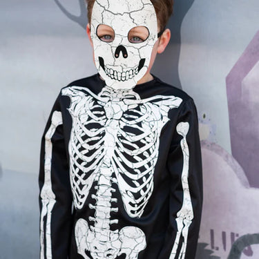Glow in the Dark Skeleton Shirt, Pants & Mask - Size 5-6
