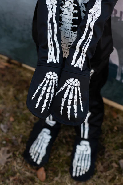 Glow in the Dark Skeleton Shirt, Pants & Mask - Size 7-8