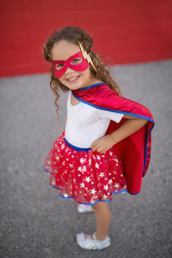 Load image into Gallery viewer, Superhero Tutu Cape and Mask Set
