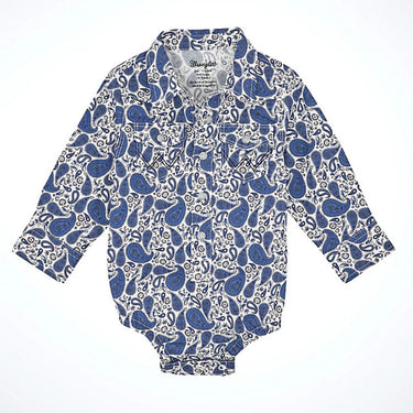 Wrangler Baby's Western Snap Bodysuit (Atlantic Paisley) Size 3-6M