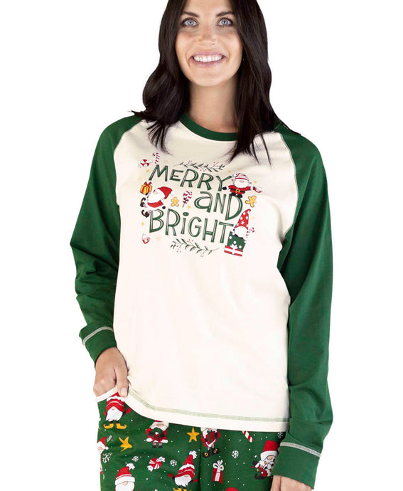 Christmas Gnome Women's Regular Fit Long Sleeve PJ Tee Small