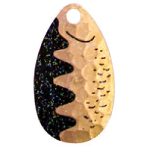Fish Eye Tackle Blades #5 Indiana Perch Crystal 3ct (Hammered Copper Chartreuse)