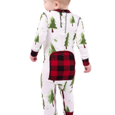 Lazy One Infant's Onesie Flapjack (Evergreen/Red Plaid) Size 18M