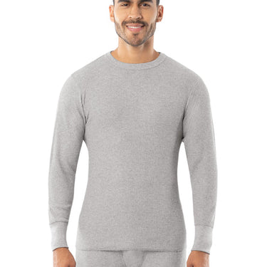Indera Mills Men's Cotton Heavyweight Waffle Thermal Crew (Grey) Size XL