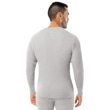 Men's 2X Cotton Heavyweight Waffle Thermal Crew - Grey