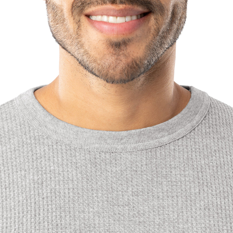 Load image into Gallery viewer, Men&#39;s 3X Cotton Heavyweight Waffle Thermal Crew - Grey
