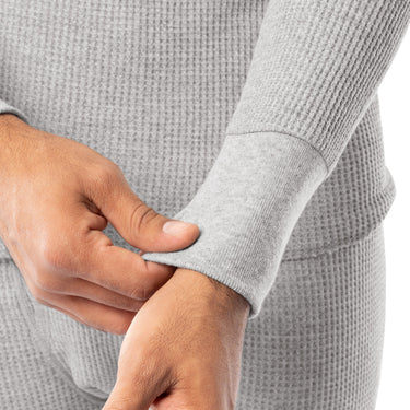 Men's 2X Cotton Heavyweight Waffle Thermal Crew - Grey