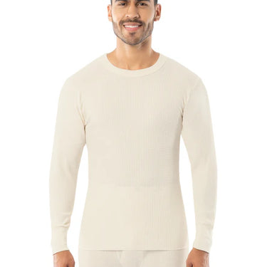 Indera Mills Men's Cotton Heavyweight Waffle Thermal Crew (Natural) Size XL