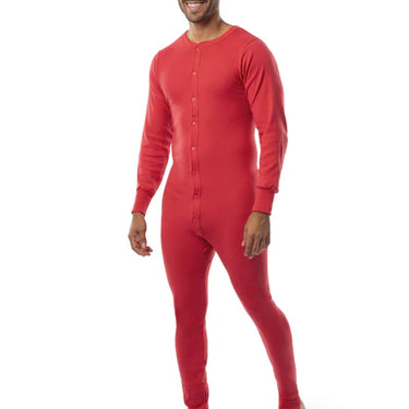 Indera Mills Men's Traditional Rib Knit Union Suit (Red) Size 3XL