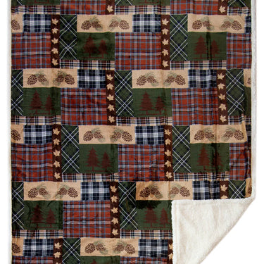 Carstens Tree Plaid Plush Sherpa Throw
