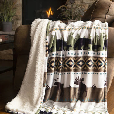 Carstens Hidden Lake Plush Sherpa Throw