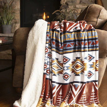 Carstens Arrowhead Earth Plush Sherpa Throw