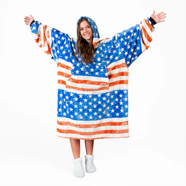 Carstens Stars and Stripes Hooded Blanket