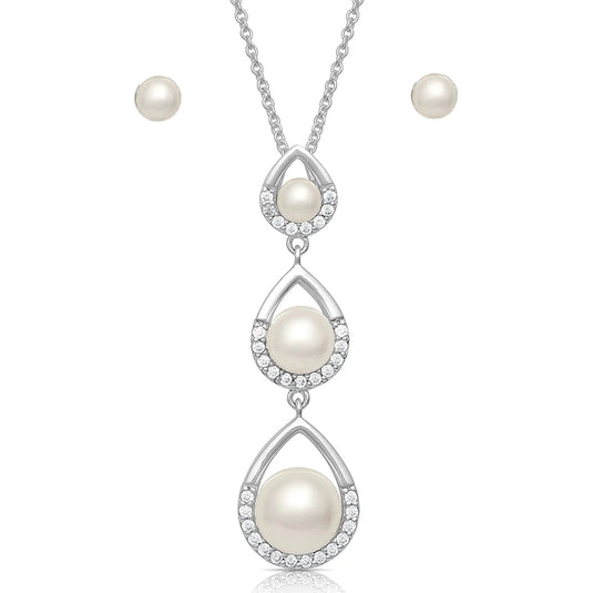 Montana Silversmiths Perfect Pearl Tear Drop Jewelry Set