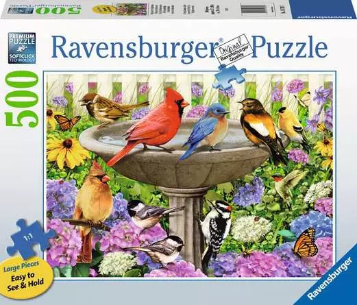 Jigsaw Puzzle At the Birdbath - 500 Pieces