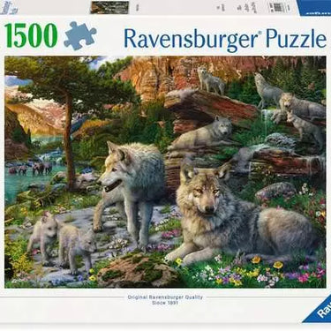 Jigsaw Puzzle Wolves in Spring - 1500 Pieces Puzzle