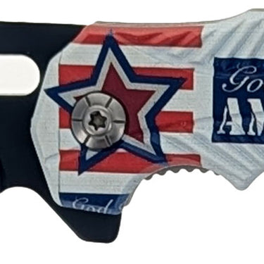 Sona Enterprises 8"/ 3.25" Blade Spring-Assisted "God Bless America" Pocket Knife