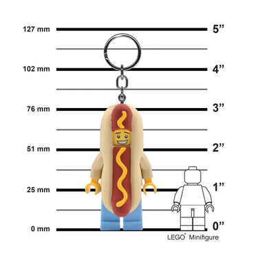 LEGO Minifigures Large 3 Inch Tall Figure Keychain Light - Hot Dog Man