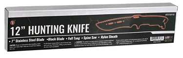 Sona Enterprises 12" Stainless Steel Full Tang Black Serrated Blade Hunting Knife