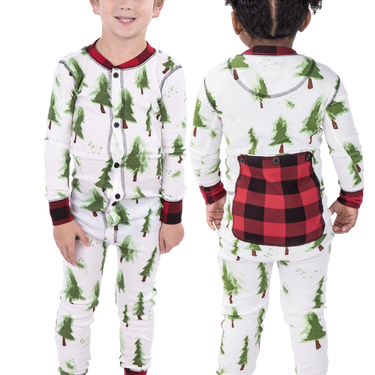Lazy One Kid's Onesie Flapjack (Evergreen/Red Plaid) Size 2T
