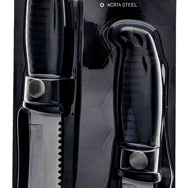 Sona Enterprises 2-Piece Hunting Knife Set with Black Rubberized Handle