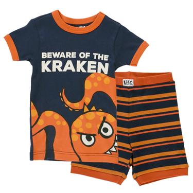 Lazy One Beware Of The Kraken Kid's Octopus PJ Short Set Size 4T