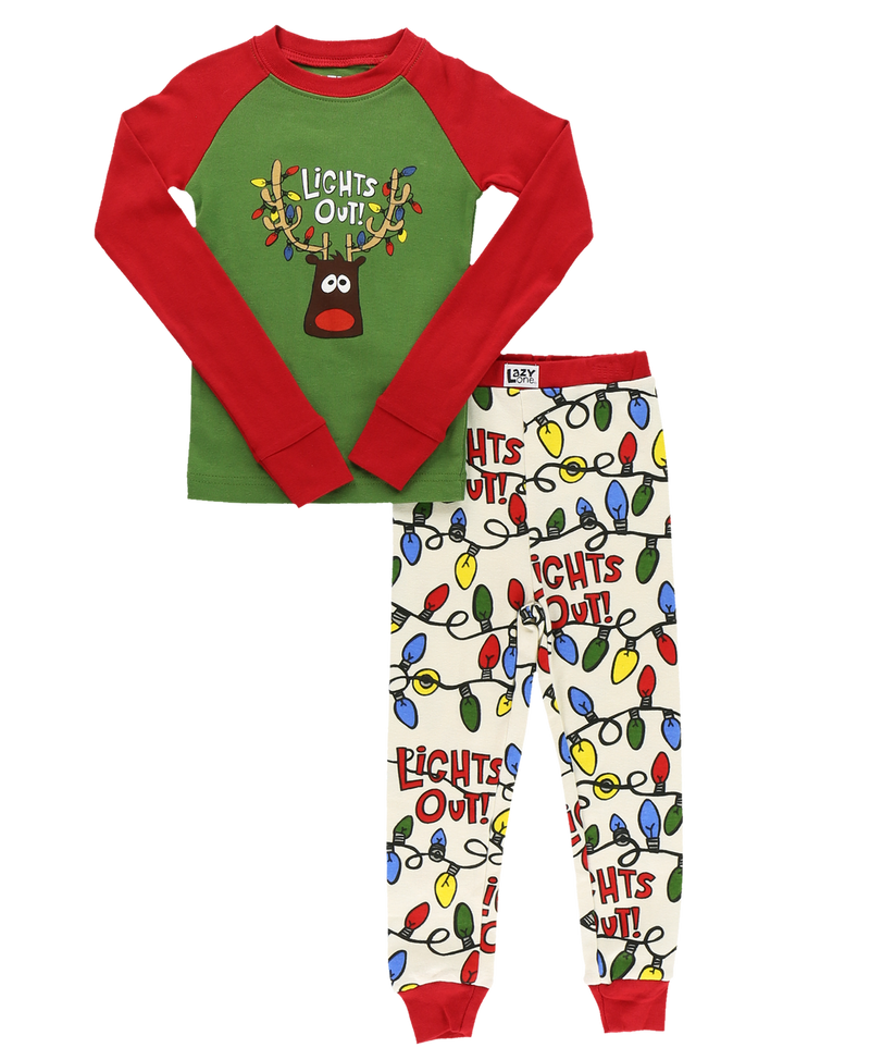 Load image into Gallery viewer, Lights Out Kid&#39;s Long Sleeve Reindeer PJ&#39;s 8
