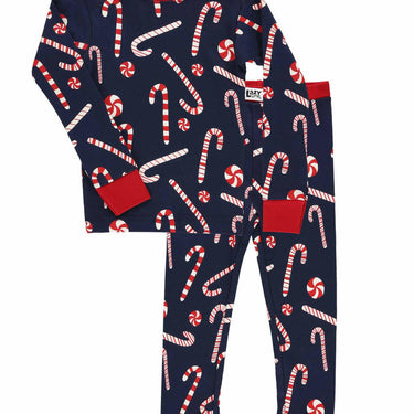 Lazy One Candy Cane Kid's Long Sleeve PJ Set (Blueberry) Size 2T