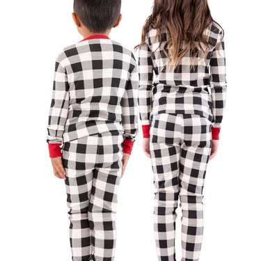 Lazy One Mountain Plaid Kid's Long Sleeve PJ's Size 10