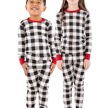 Lazy One Mountain Plaid Kid's Long Sleeve PJ's Size 10